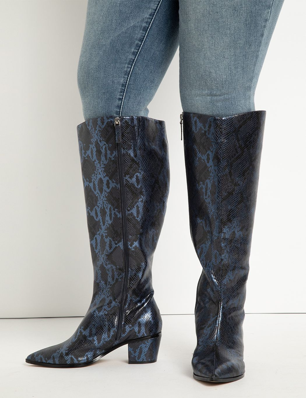 Glimmer Embossed Snake Boot | ELOQUII | Eloquii