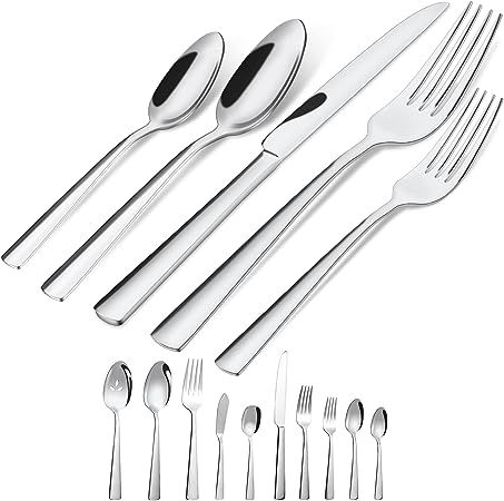 45-Piece Silverware Flatware Cutlery Set Service for 8, Durable 18/0 Stainless Steel Tableware in... | Amazon (US)
