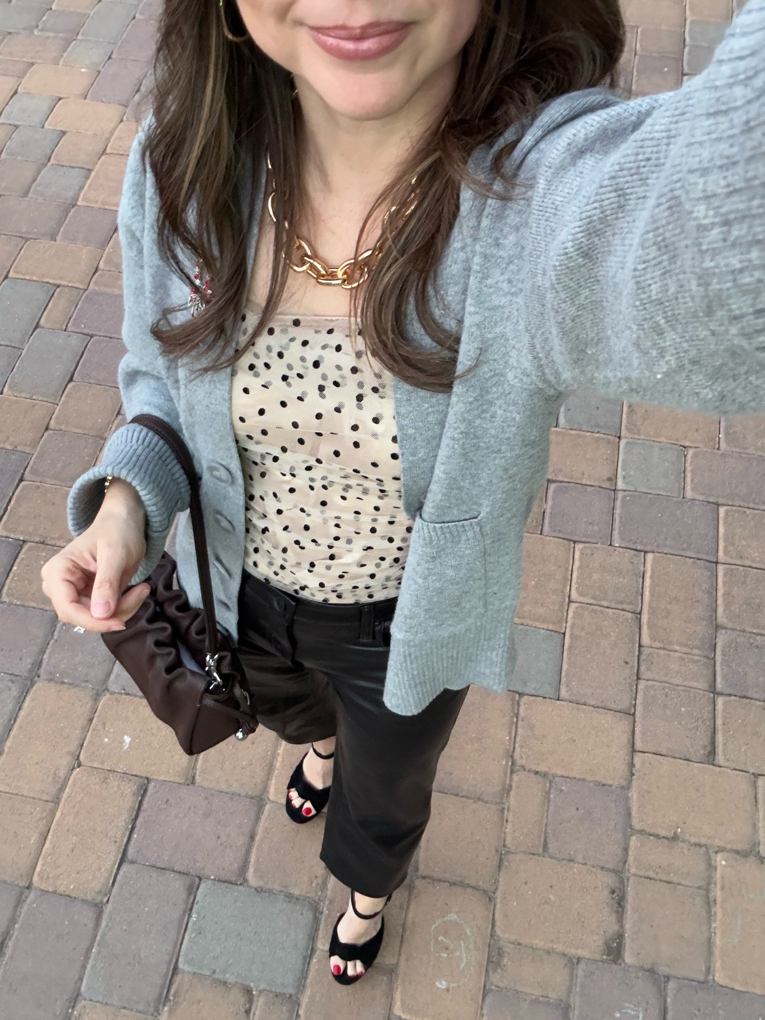 Leather pant outfit 

Pants 24short
Top xs
Cardigan xs 


#LTKHoliday