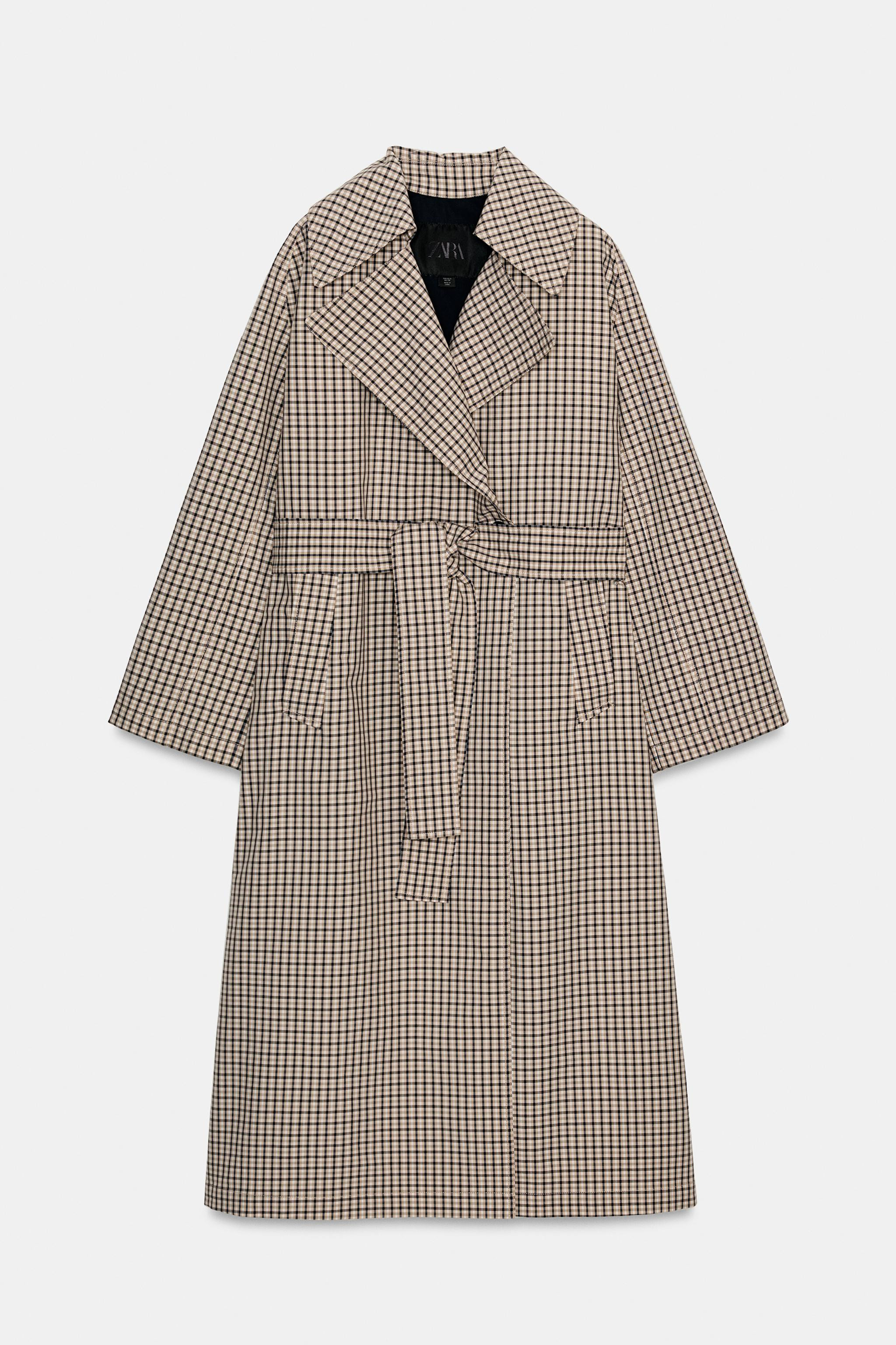 ZW COLLECTION OVERSIZED PLAID TRENCH COAT | Zara US