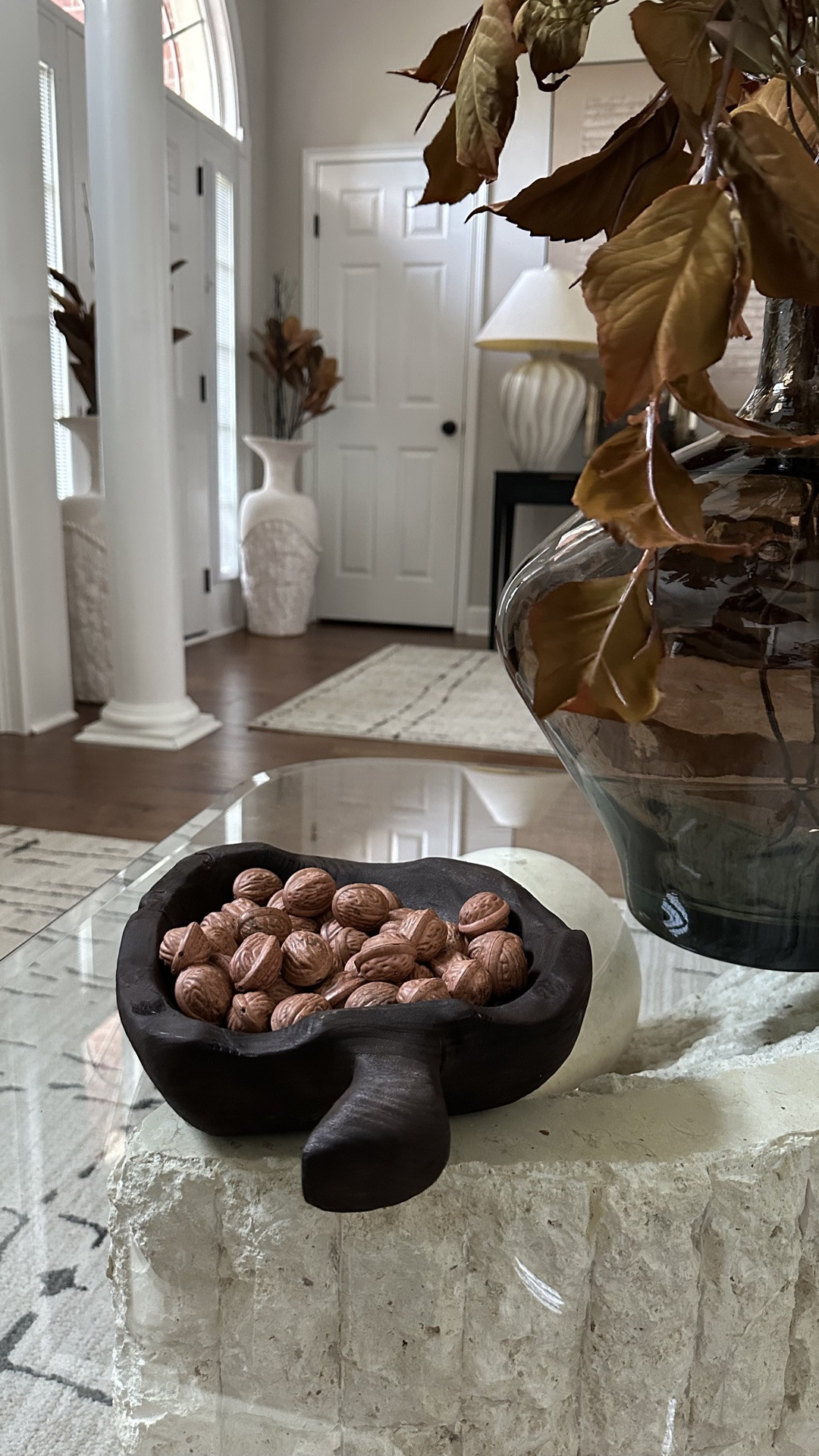I stopped overthinking my styling this bowl is so beautiful and unique; it blends very well with my aesthetics and elevates my space nicely!  Simple no fuss home decor piece that takes seconds to style. 

Low maintenance, but a high impact the dark wood, beautiful texture adds warmth and boldness to the space.

#LTKHome