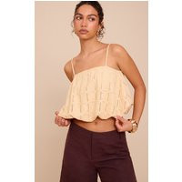 Butter Yellow Crochet Textured Puffball Bralette | PrettyLittleThing US