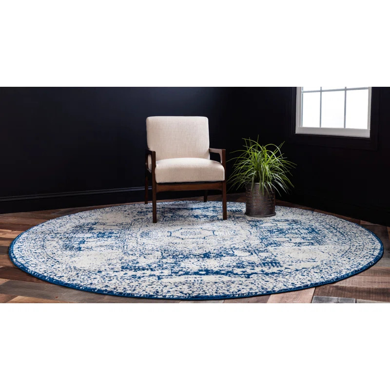 Pat Oriental Navy Blue Area Rug | Wayfair North America