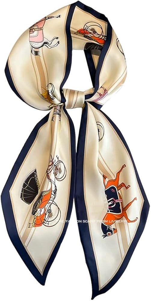 Livrerpi Silk Feeling Head Scarf Fashion Satin Hair Scarf Square Long Scarves for Women Gifts | Amazon (US)