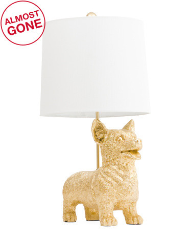 22.75in Corgi Table Lamp With Linen Shade | TJ Maxx