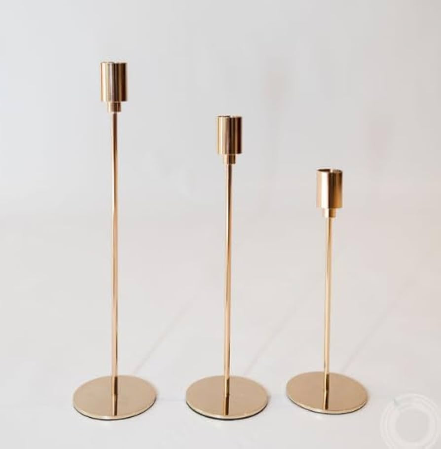 New Modern Gold Candlestick Holder,Candle Holder Decor, French Gold Candle Holder Set,Gold Candle... | Amazon (US)