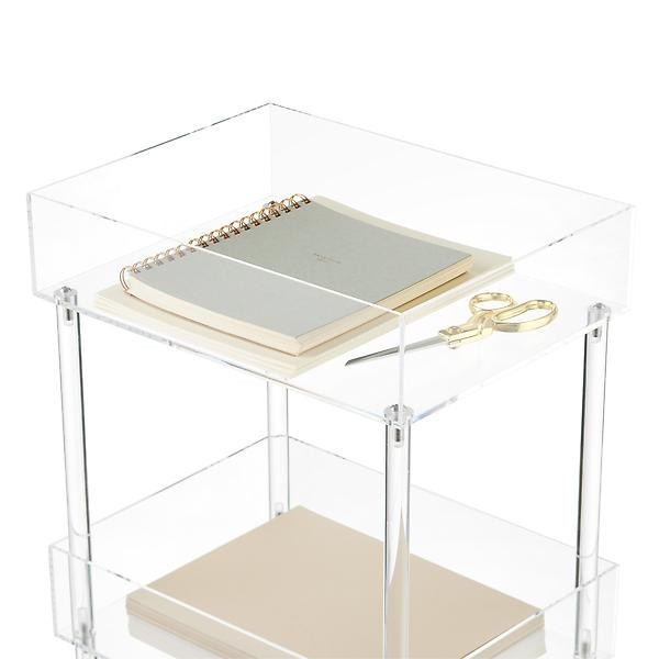 Luxe Acrylic 3-Tier Rolling Cart | The Container Store
