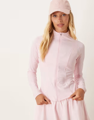 Tala DayFlex zip through running jacket in pale pink | ASOS | ASOS (Global)