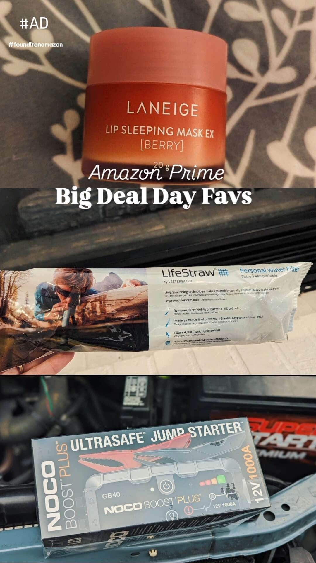 So many of our favorite products are on sale today & tomorrow for Amazon Prime’s BIG DEAL days right now so check out this snapshot of a few of our favorites! My top 3 favorites are very practical but we use them all the time!

My favorite product for the whole family is the Waterpik 2.0 Advanced Cordless Flosser - you can use it in the bathroom or bring it in the shower & it’s recommended by my dentist for keeping your teeth & gums healthy. It’s down to $59.99 (Reg $99)

The other lifesaver for us this year is the Noco Boost  12V Lithium Battery Booster Pack. This is an all-in-on portable jump box with jumper cables & it also works as a  power bank. We have used this so many times this year & keep it in all of our cars. There are several versions but the one we have is just $79.99 (reg $125)

Safety is important to me as there are more & more car break-ins, so I have peace of mind having a Ring doorbell & Ring outdoor cameras to alert my phone to any issues so I can stay on top of what’s going on at our house.  There are so many different variations of Ring cameras on drop today, so make sure to check out all the options!

These are just a few of our favorites that are on sale today for Amazon Prime’s Big Deal days - check out our other favorites in this video & they are all on big drops today! 


@amazon #founditonamazon #liketkit @shop.LTK #ad
 

 #LTKSaleAlert #LTKFindsUnder100 #LTKFamily