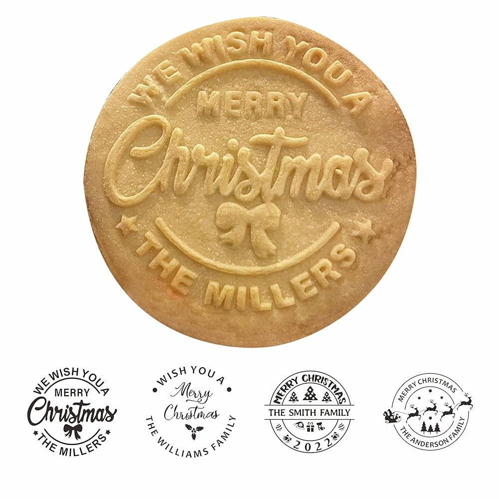 2023 Personalized Christmas Cookie Stamp Christmas Cookie Mold With Your Name 3d Raised Design Me... | Amazon (US)
