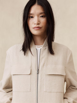 Bella Cotton-Linen Bomber Jacket | Banana Republic (US)