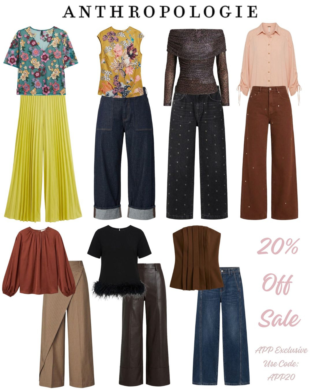 Anthropologie Fall Sale 20% off on most everything. use code APP20 at checkout. 
Pants, dress, best guest wedding dresses, leather, skirts, jeans, home decor, accessories and more

#LTKOver40 #LTKSaleAlert #LTKWedding