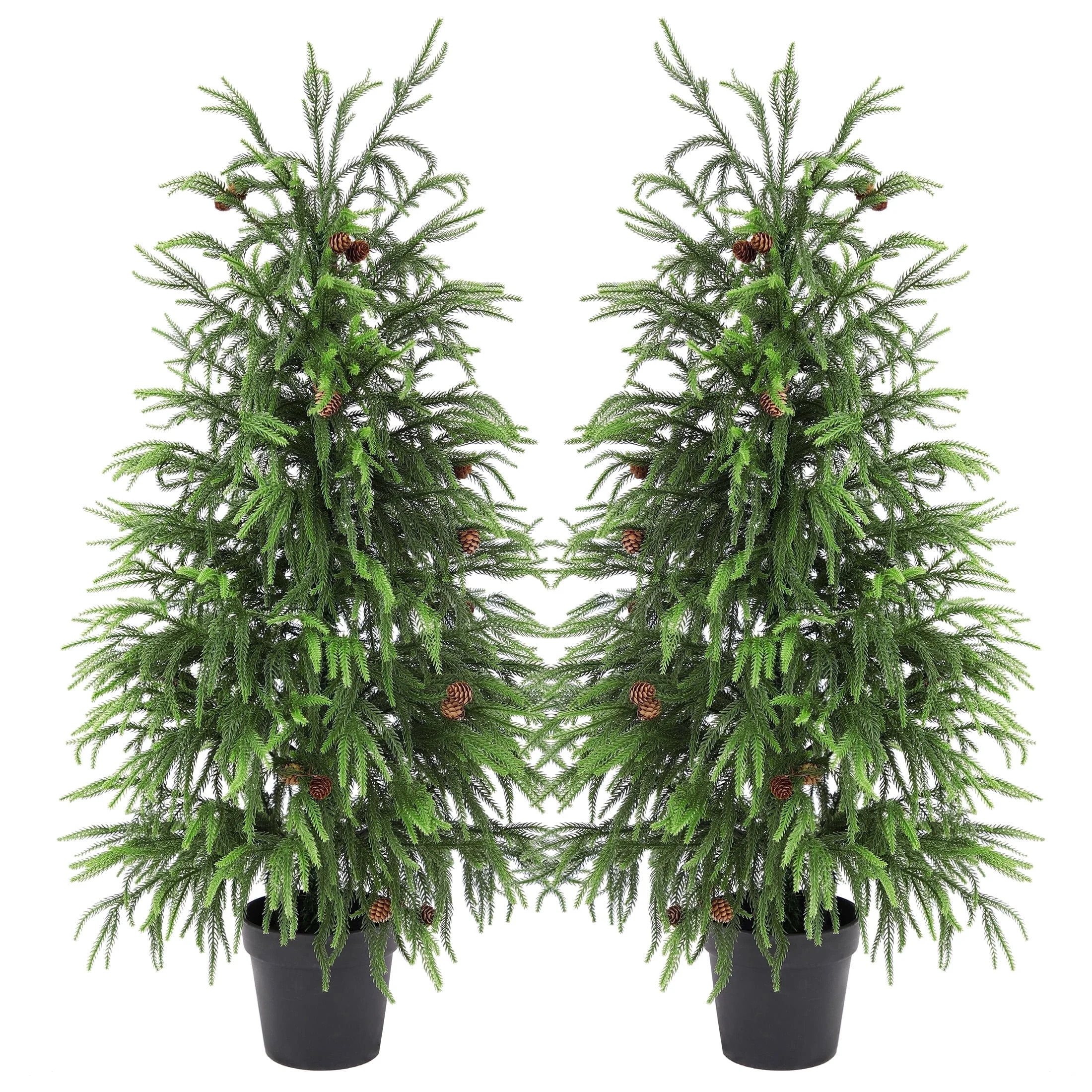 Nafresh 4ft Real Touch Norfolk Pine Christmas Tree, 48" UV Resistant Norfolk Pine Tree, with Real... | Walmart (US)