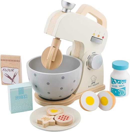 New Classic Toys Wooden Mixer Set Pretend Play Toy for Kids Cooking Simulation Educational Toys a... | Amazon (US)