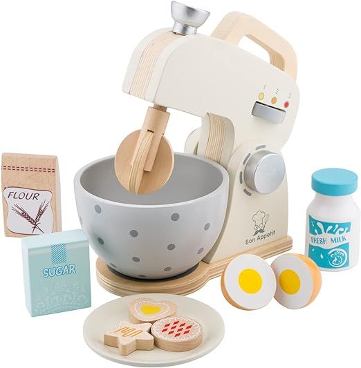 New Classic Toys Wooden Mixer Set Pretend Play Toy for Kids Cooking Simulation Educational Toys a... | Amazon (US)