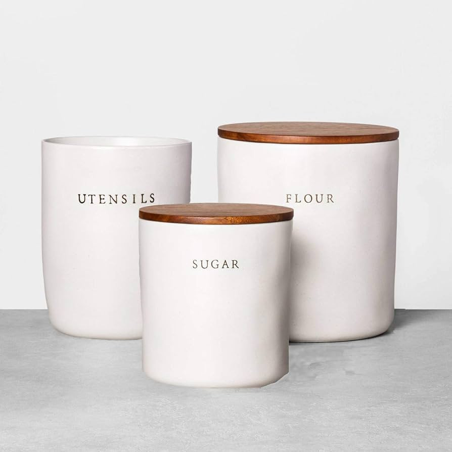 Hearth & Hand with Magnolia - Kitchen Canister Collection (BUNDLE: Sugar; Flour; Utensils) | Amazon (US)
