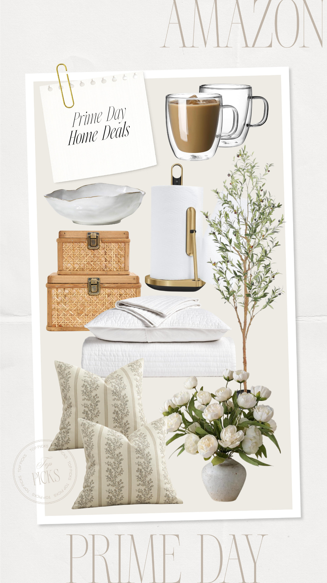 My top picks for the home on sale with Amazon Prime Day!

Prime Day deals, home decor, home accents. decorative boxes, shelf decor, clear mugs, coffee mugs, tea mugs, faux olive tree, faux greenery, neutral home, faux flowers, white florals, stems, bedding, quilted blanket, quilted bedding, paper towel holder, decorative bowl, centerpiece bowl, block print pillows, throw pillows, decorative pillows, accent pillows, living room decor, neutral decor 

 #LTKSeasonal #LTKHome #LTKSaleAlert