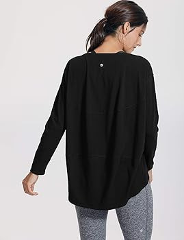 CRZ YOGA Long Sleeve Workout Shirts for Women Loose Fit-Pima Cotton Yoga Shirts Casual Fall Tops ... | Amazon (US)