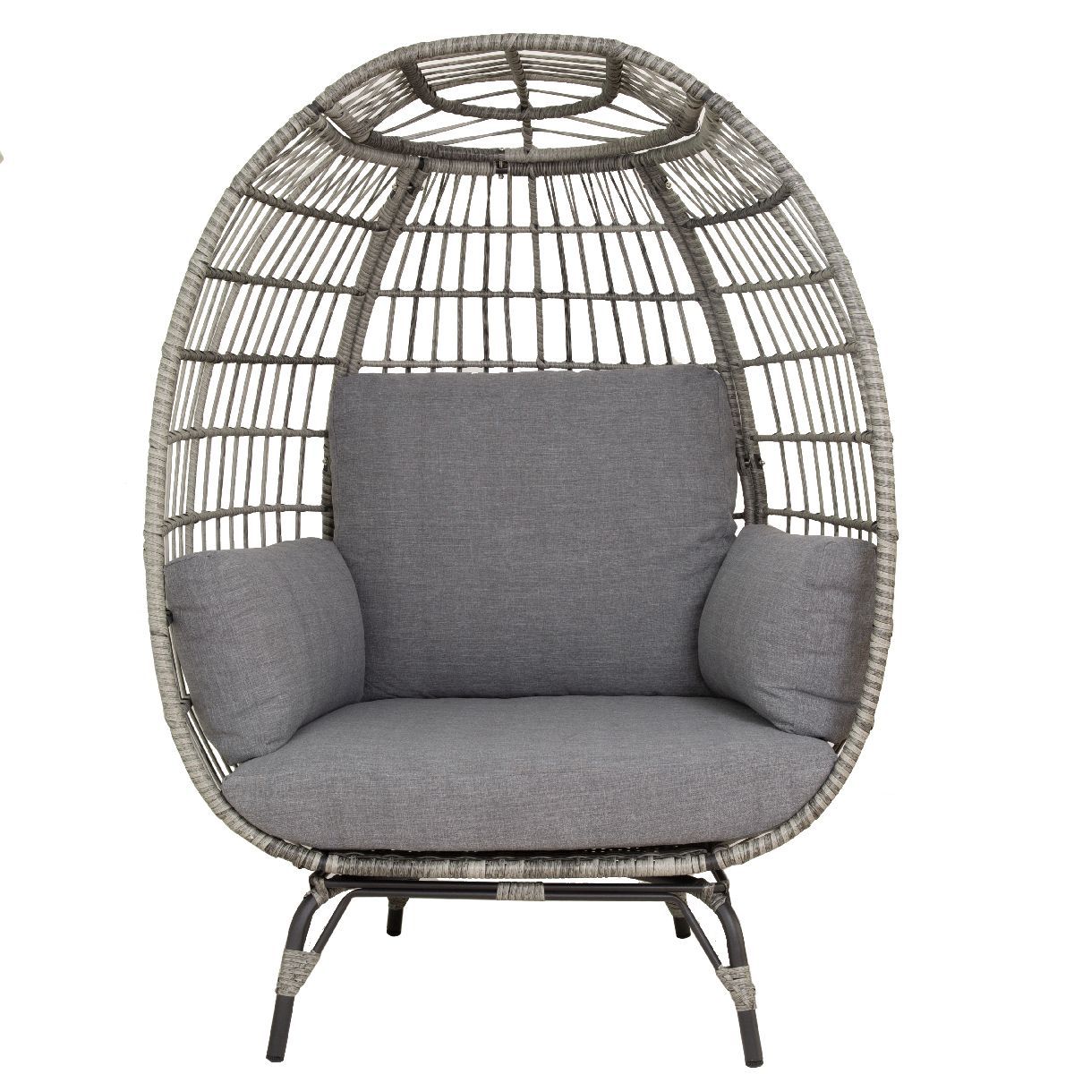 Barton Oversized Wicker Egg Chair Indoor/Outdoor Patio Lounger Seat Cushion Included, Grey | Target