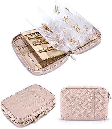 BAGSMART Jewelry Travel Organizer Case Transparent Jewelry Storage Book Ring Binder Jewelry Bags ... | Amazon (US)