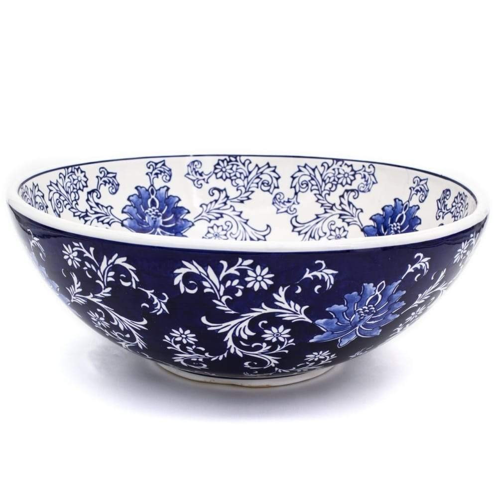 Blue Garden Lotus Fruit Bowl | Pier 1 Online