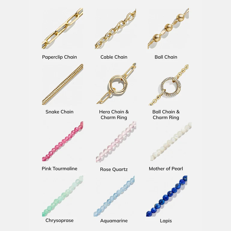 Semi-Precious Cluster Charm Necklace - Mother of Pearl Chain | BaubleBar