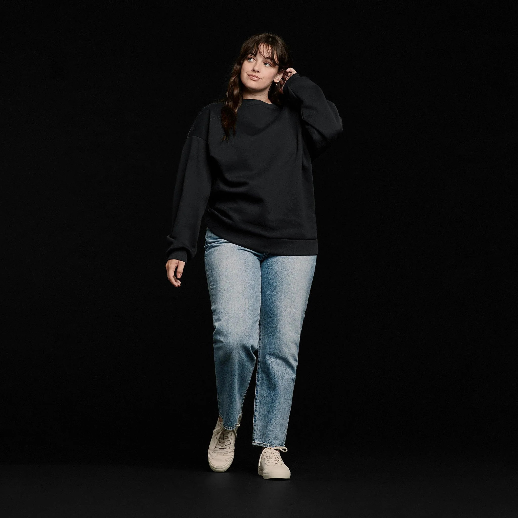 Women's Crewneck Sweatshirt - Black - nuuds | nuuds
