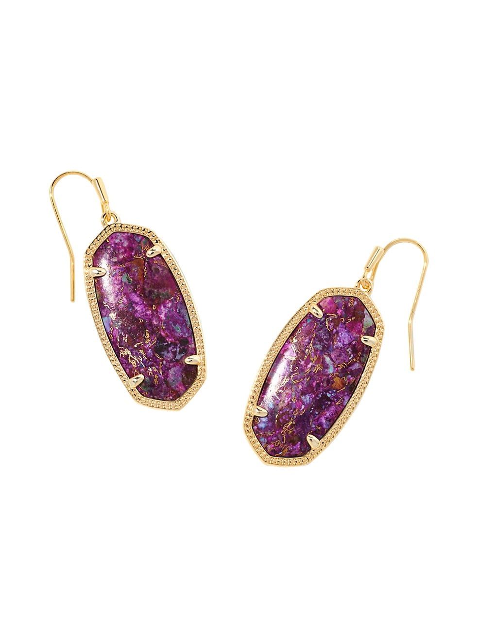 Elle 14K Gold-Plated & Magnesite Drop Earrings | Saks Fifth Avenue