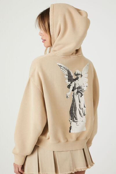 Rhinestone Angel Graphic Hoodie | Forever 21 (US)