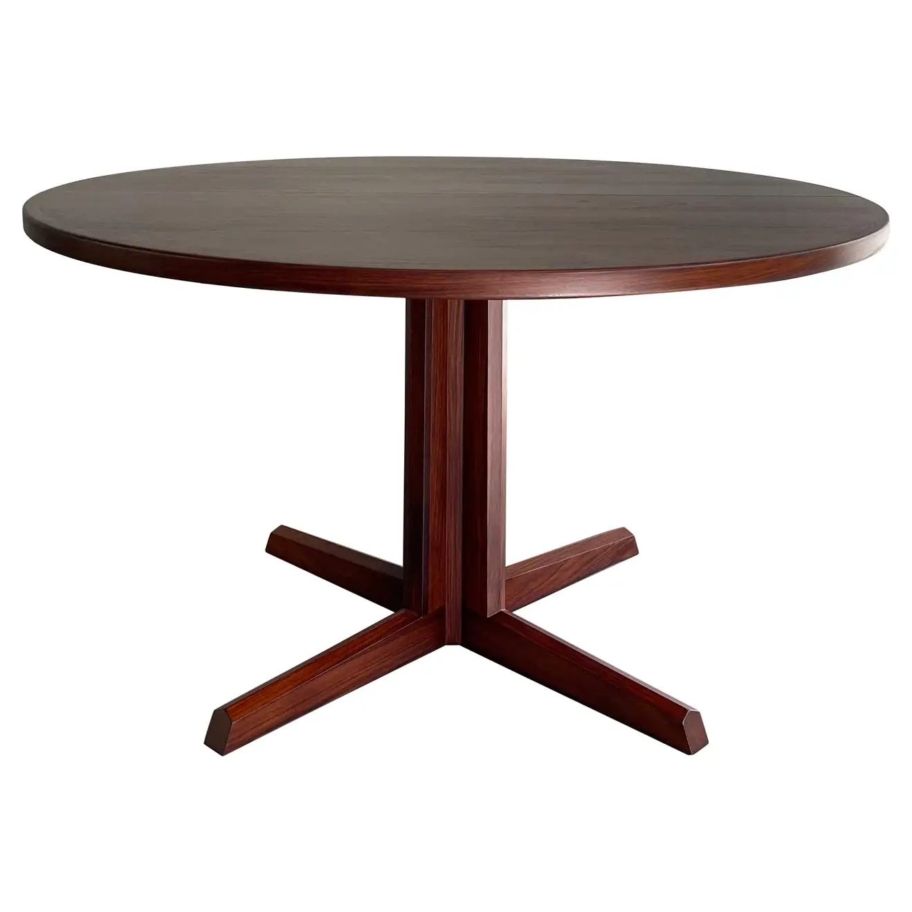 Danish Modern Rosewood Pedestal Dining Table | 1stDibs