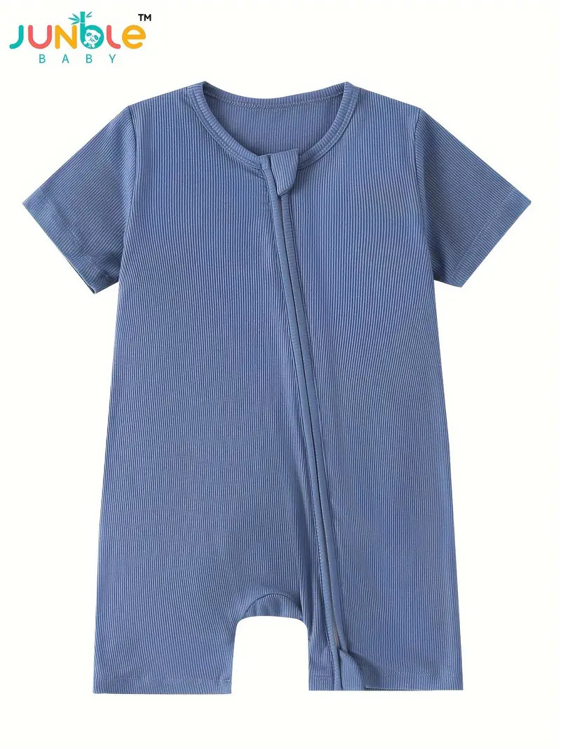 Junblebaby Soft & Breathable Bamboo Fiber Short Sleeve Romper for Baby Boys - Double-Ended Zipper... | Temu Affiliate Program