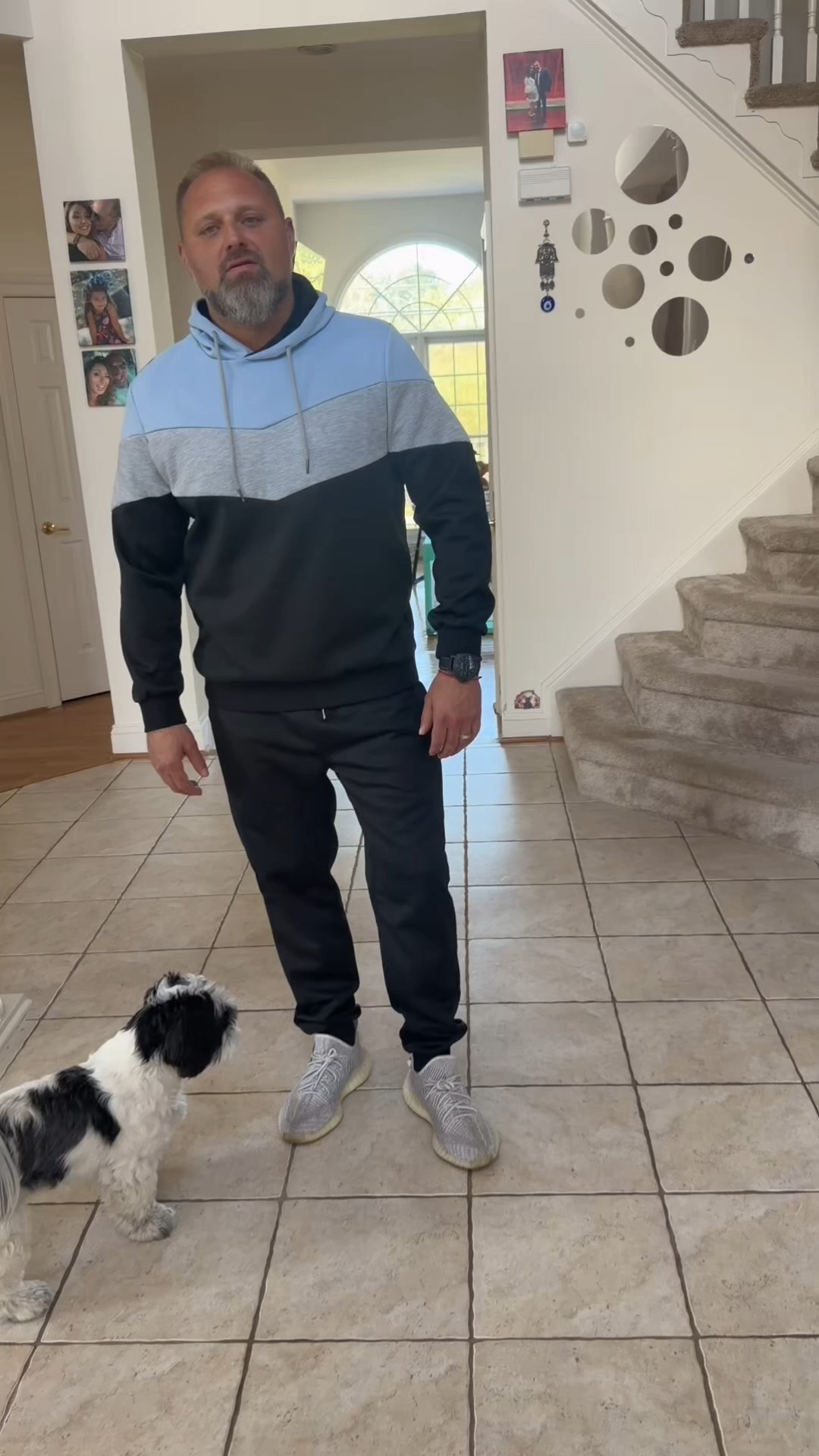Weekend uniform perfection! 😍 Seriously love this JMIER R Tracksuit on my husband. The Novelty Color Block hoodie is so cool, and the black joggers are comfy but still look sharp. It’s got that soft, stretchy feel, and the fit is true to size—a win!
It's been amazing for these early fall days and evenings out (FYI, it's a little too warm for mid-summer, but that's what makes it perfect now!). Plus, the pants have nice pockets for his phone and keys. It's his new favorite grab-and-go set!
P.S. The pup approves, too! 🐾

#Jmierr #Tracksuit #HusbandStyle #MensFashion #OOTD #Athleisure #CoupleGoals #FallFashion #ComfortWear #CasualStyle #ShopTheLook

#LTKMens #LTKSeasonal