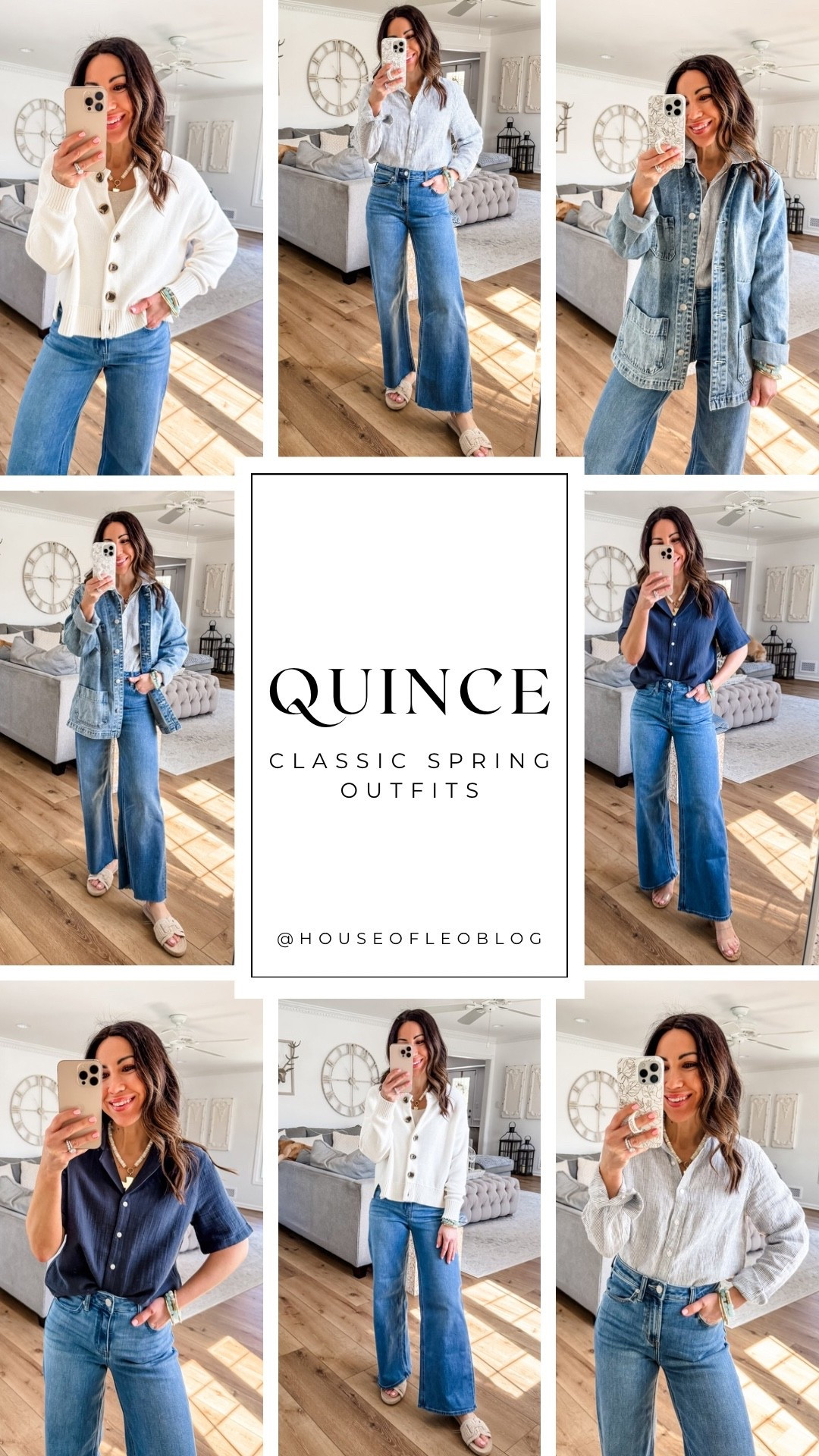 When it comes to classics no one does it better than @onequince. 3 spring outfits here that you can mix and match and that won't go out of style. Quality and affordability does exist. And love that so many of these pieces can go from work to weekend. #QuincePartner @Quince 

Jeans 25 (28 inseam). Denim jacket small (runs roomy). Linen button down small.  Gauze button down small. Cardigan small. Quince, wide leg jeans.


#LTKOver40 #LTKPetite