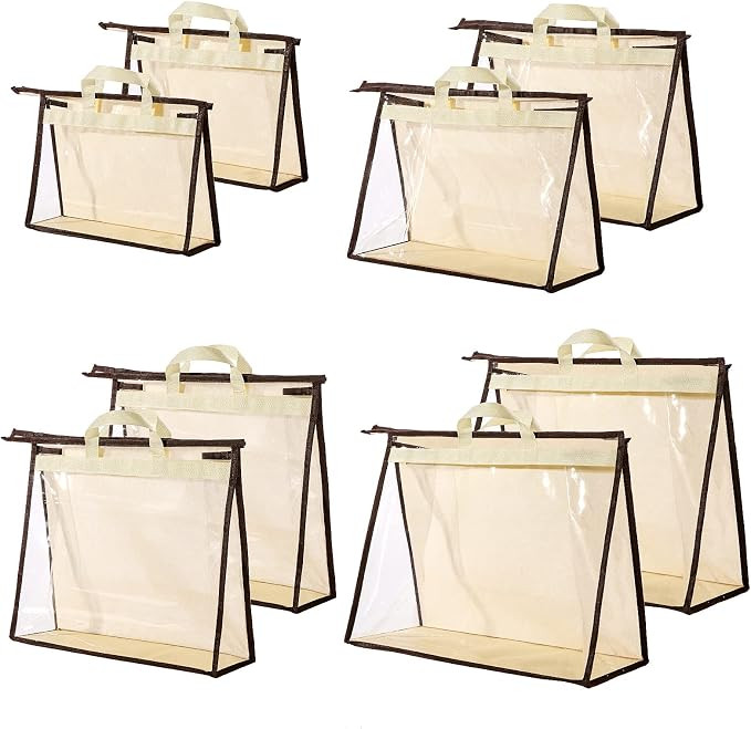 CINPIUK 8 Pack Handbag Dust Bags Clear Purse Storage Organizer for Closet, Hanging Zipper Storage... | Amazon (US)