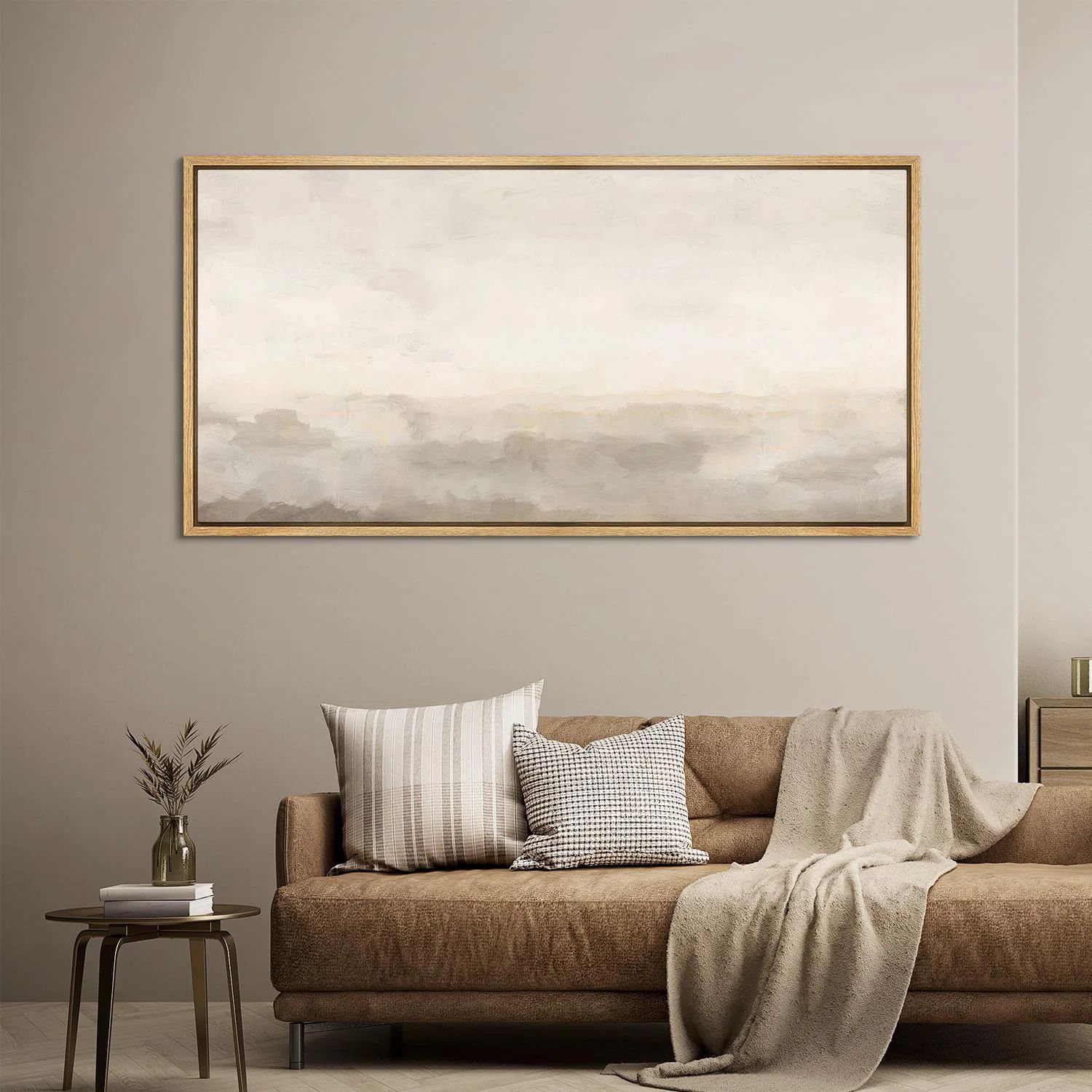 IDEA4WALL Minimal Landscape Muted Abstract Landscape Minimalist Neutral Décor Extra Large Framed... | Wayfair North America