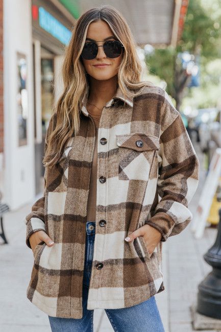 Karlie Brown Plaid Flannel Shacket | Magnolia Boutique