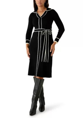 Women's Long Sleeve Sweater Knit Shirtdress | Belk