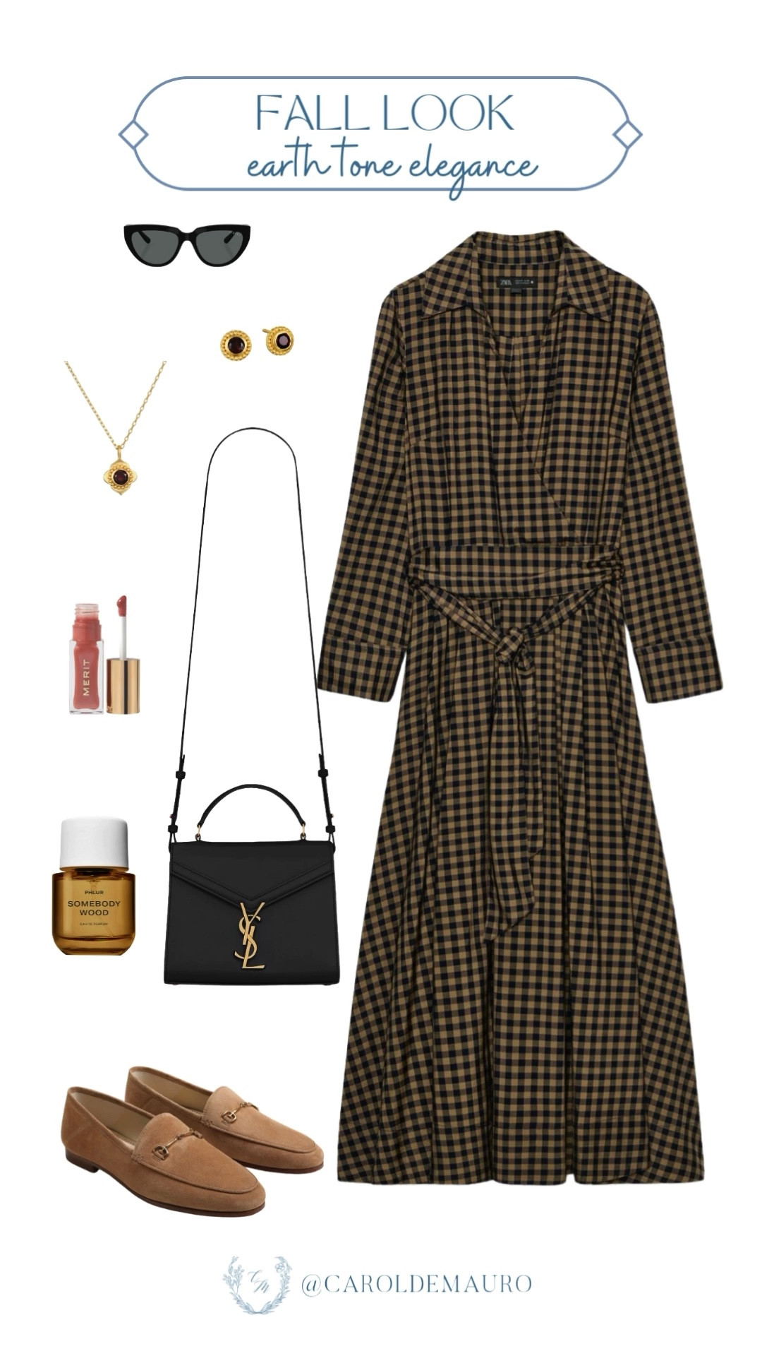 Looking for the perfect office-to-dinner look? Check out this outfit inspo with a sophisticated belted shirt dress, classic suede loafers, and a structured YSL bag. It's all about the details this fall!

earth tone elegance, statement piece, elevated basics, classy chic, dressy look, old money vibes, modest fashion, luxe handbags

#LTKU #LTKStyleTip #LTKSeasonal