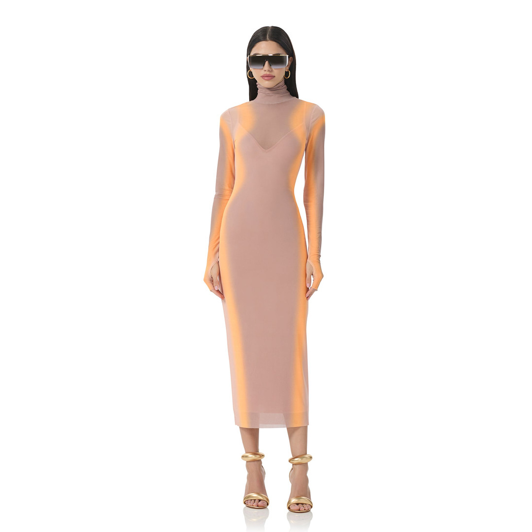 Shailene Dress - Orange Linear | ShopAFRM