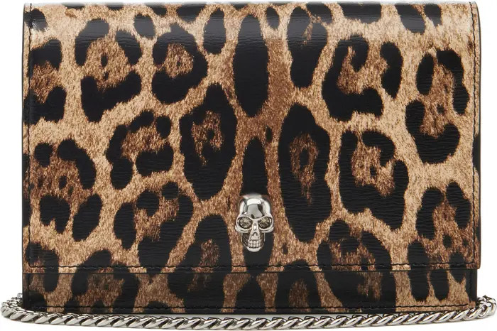 Alexander McQueen Small Skull Leopard Print Crossbody Bag | Nordstrom | Nordstrom