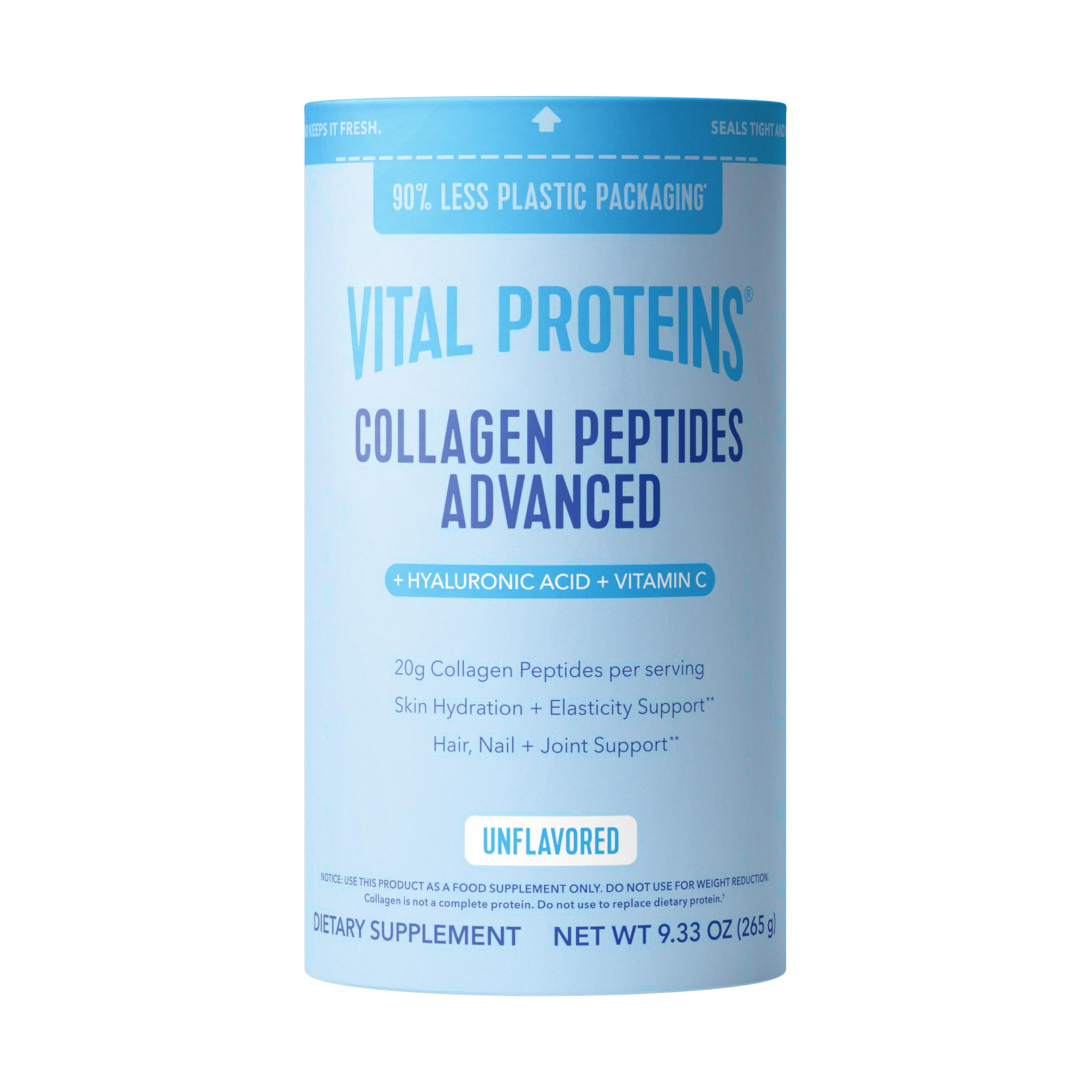 Vital Proteins Collagen Peptides Powder Advanced with Hyaluronic Acid & Vitamin C, Collagen Suppl... | Amazon (US)