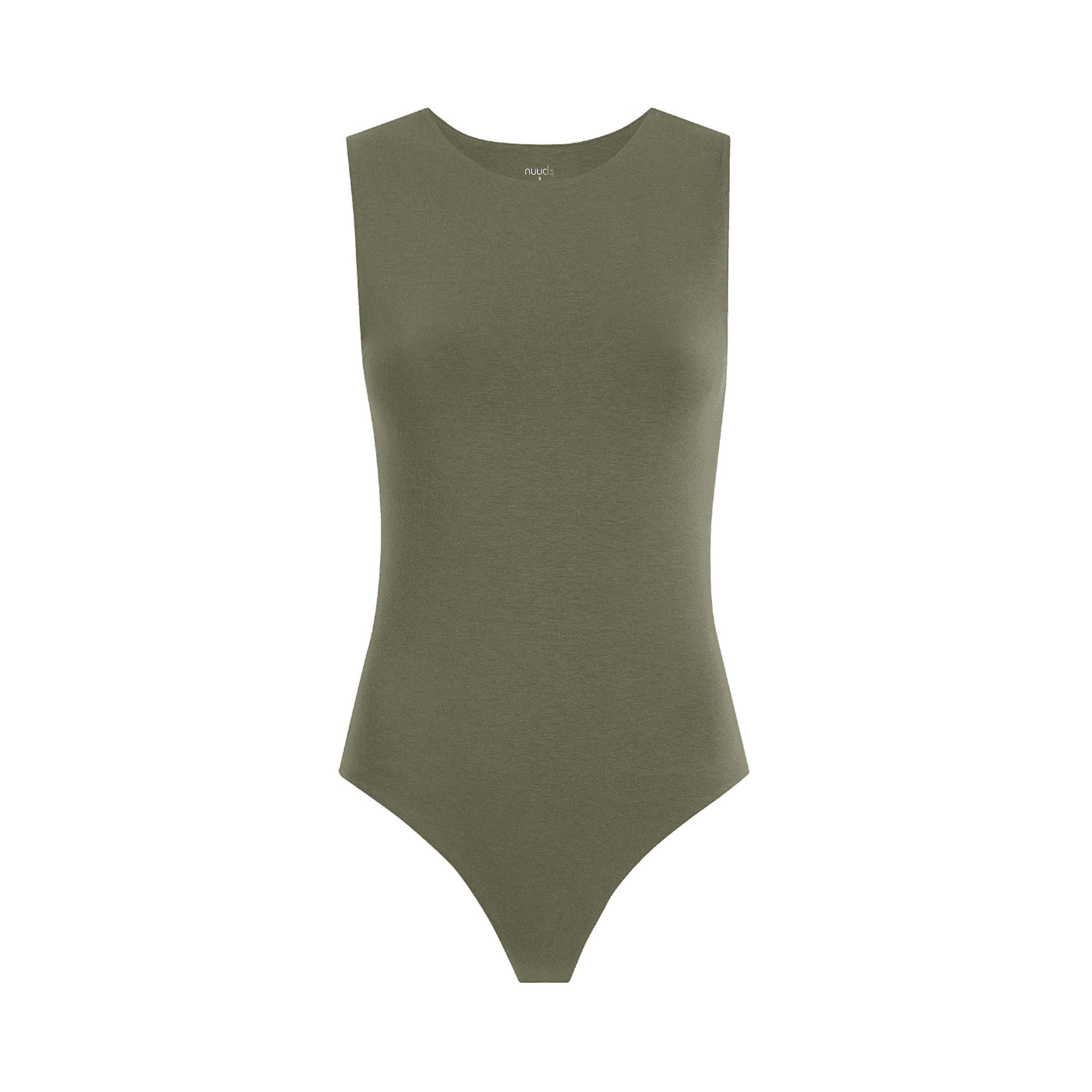 Women's Classic Crew Tank Bodysuit | Dark Olive - nuuds | nuuds