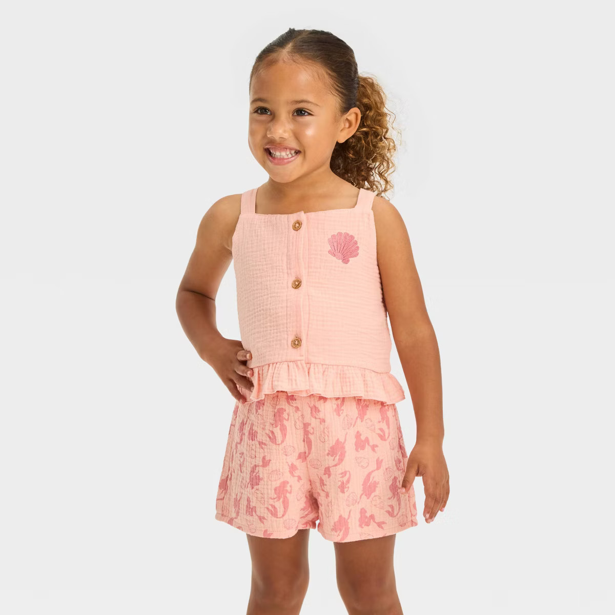 Toddler Girls' Disney Ariel Top and Bottom Set - Pink 2T | Target