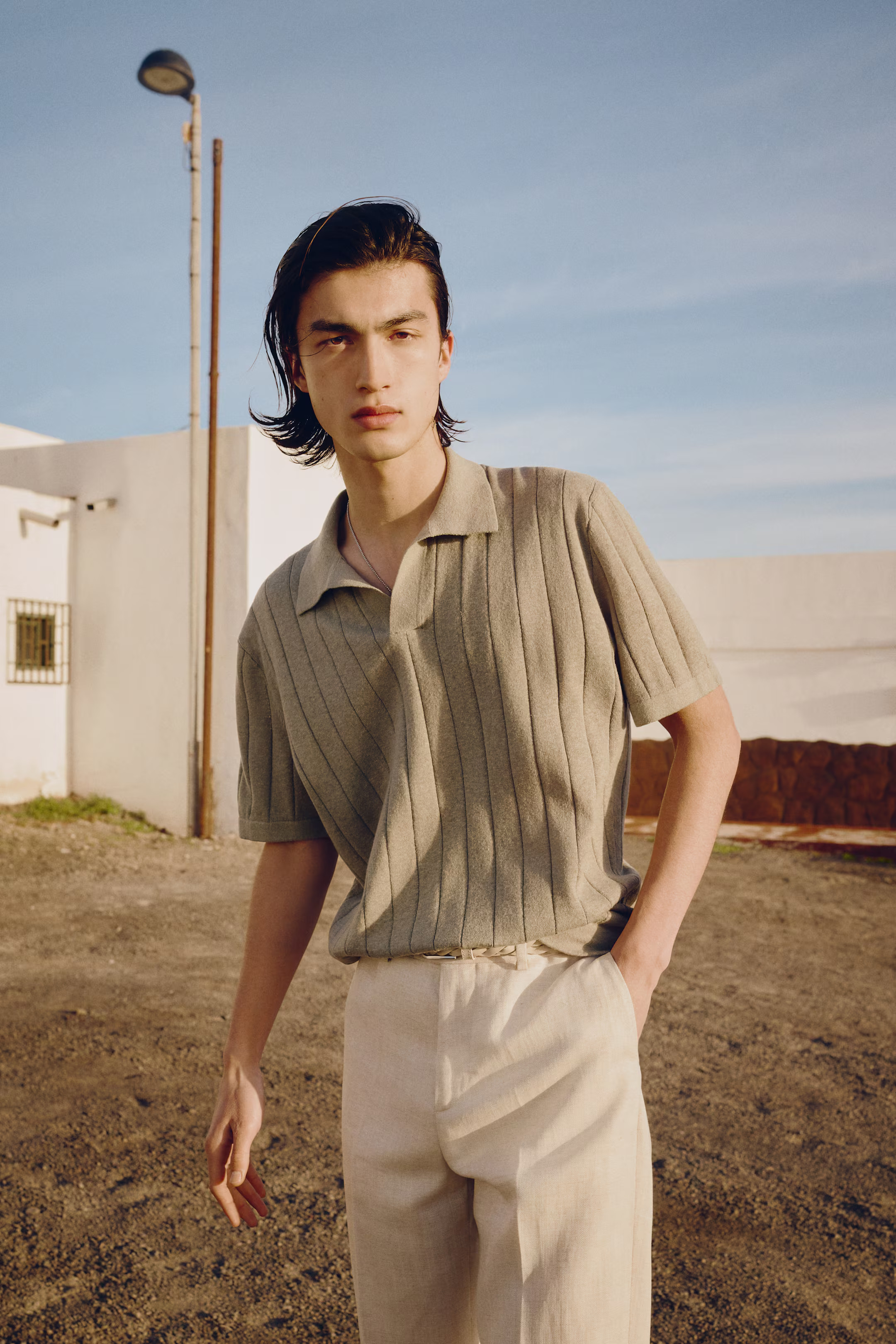 Regular Fit Linen-Blend Polo Shirt | H&M (US + CA)