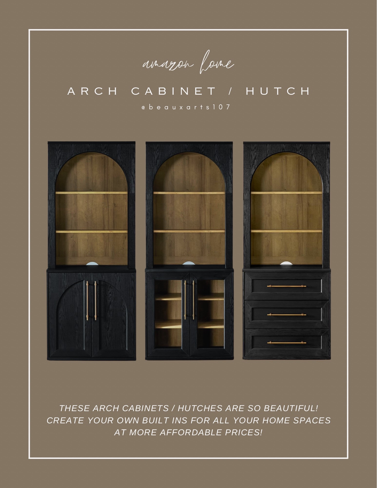 Shop these gorgeous arch cabinets / hutches to create your own built ins for your living spaces, pantry, kitchen or bedroom at more affordable prices. They come in white also!

#LTKSaleAlert #LTKHome #LTKStyleTip