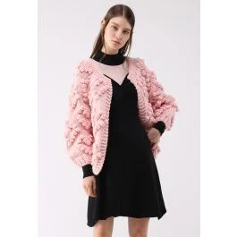 Knit Your Love Cardigan in Pink | Chicwish