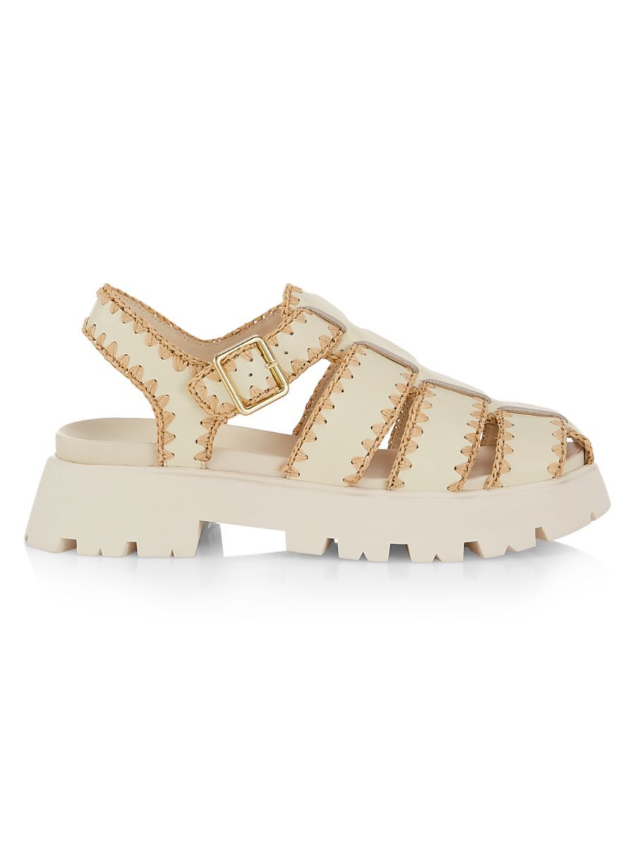 Talia Caged Leather Lug Sole Sandals | Saks Fifth Avenue