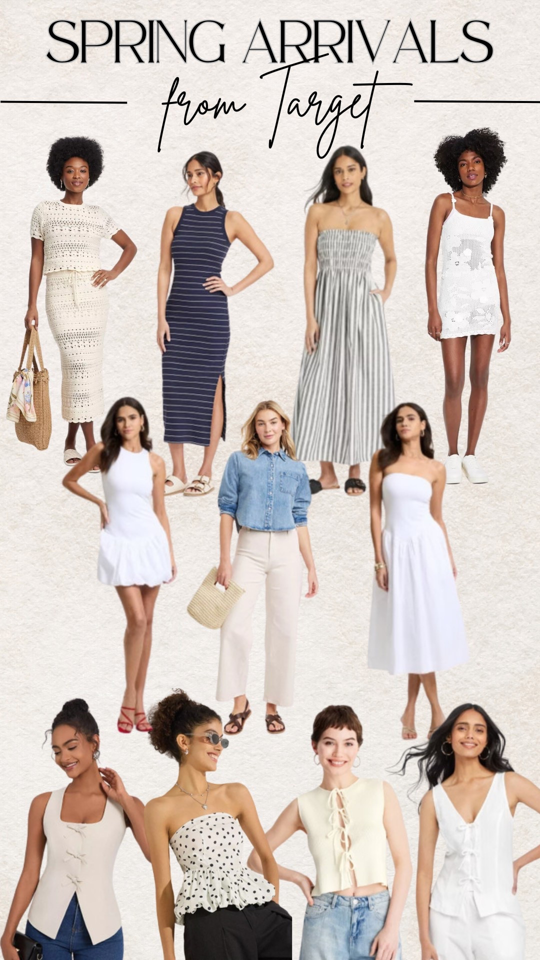amazing new spring arrivals from Target 🎯 they’ve hit all the trends from linen pants and bow tie tops to crochet and flowy dresses  

#LTKSeasonal #LTKStyleTip #LTKFindsUnder50