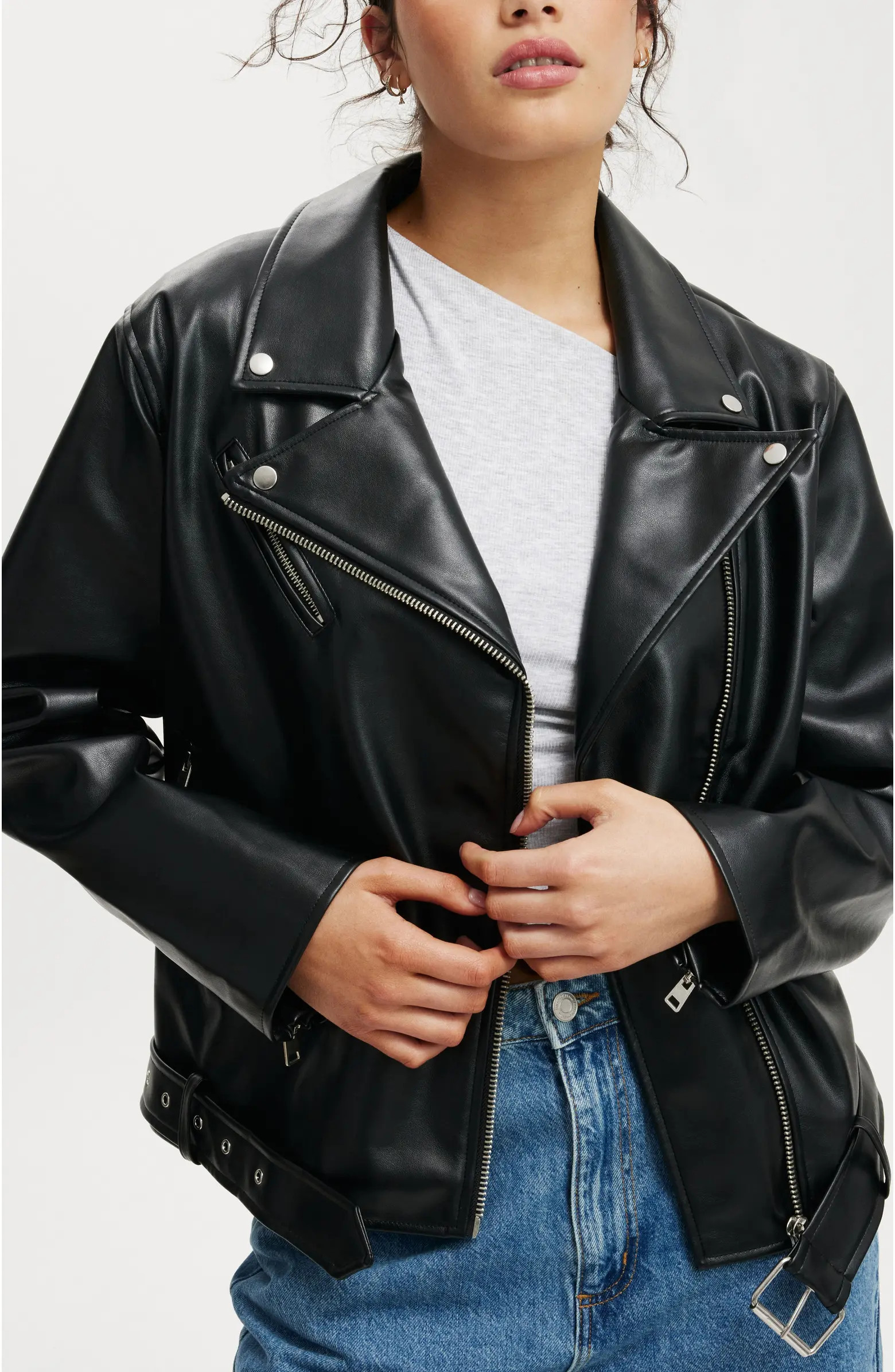 Cotton On Roman Faux Leather Biker Jacket | Nordstrom | Nordstrom