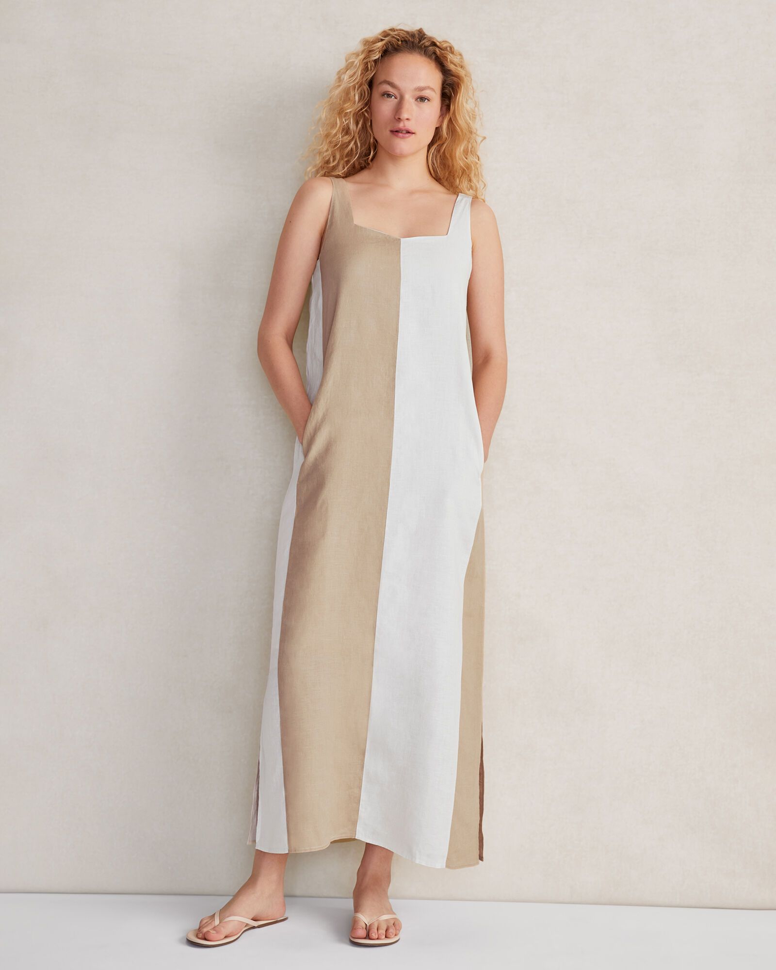 Linen Colorblock Dress | Haven Well Within